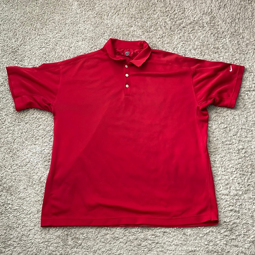 EUC Men’s Nike Golf Solid Red Waffled Pattern Short Sleeve Polo Size XXL
